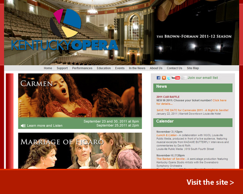 Contemporary Website Design: The kentucky Opera