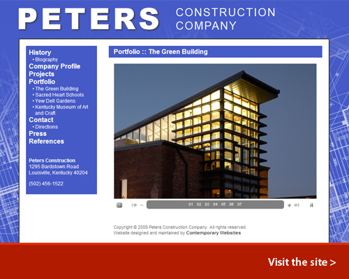 Contemporary Website Design: Peters Construction Company