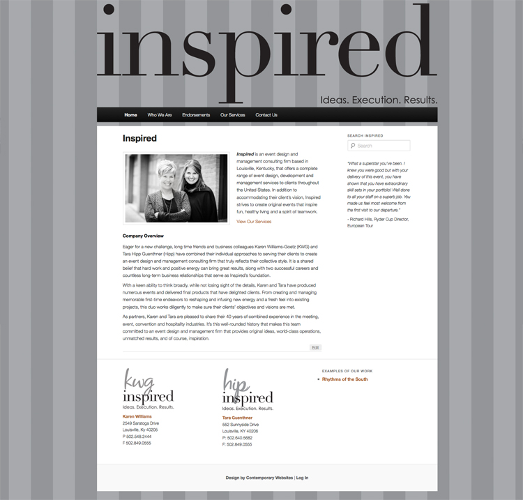 Contemporary Web Design and Website Redesign for Inspired